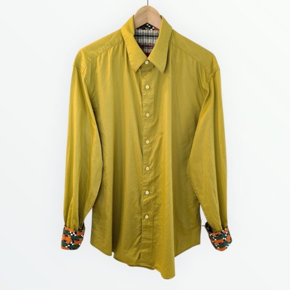 Robert Graham Flip Cuff Sunflowers Dress Shirt Large - Picture 1 of 10